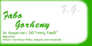 fabo gorheny business card